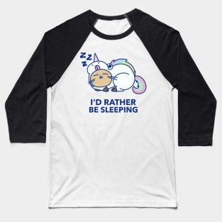 Cat Design- Sleeping Unicorn Baseball T-Shirt